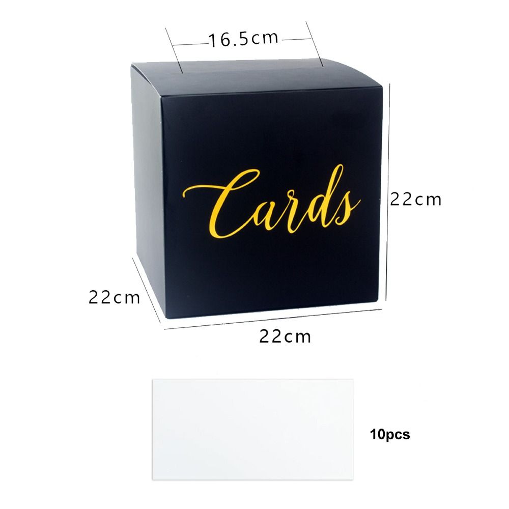 Wedding Card Box - 보관 상자 흰색 검정색 웨딩 카드
