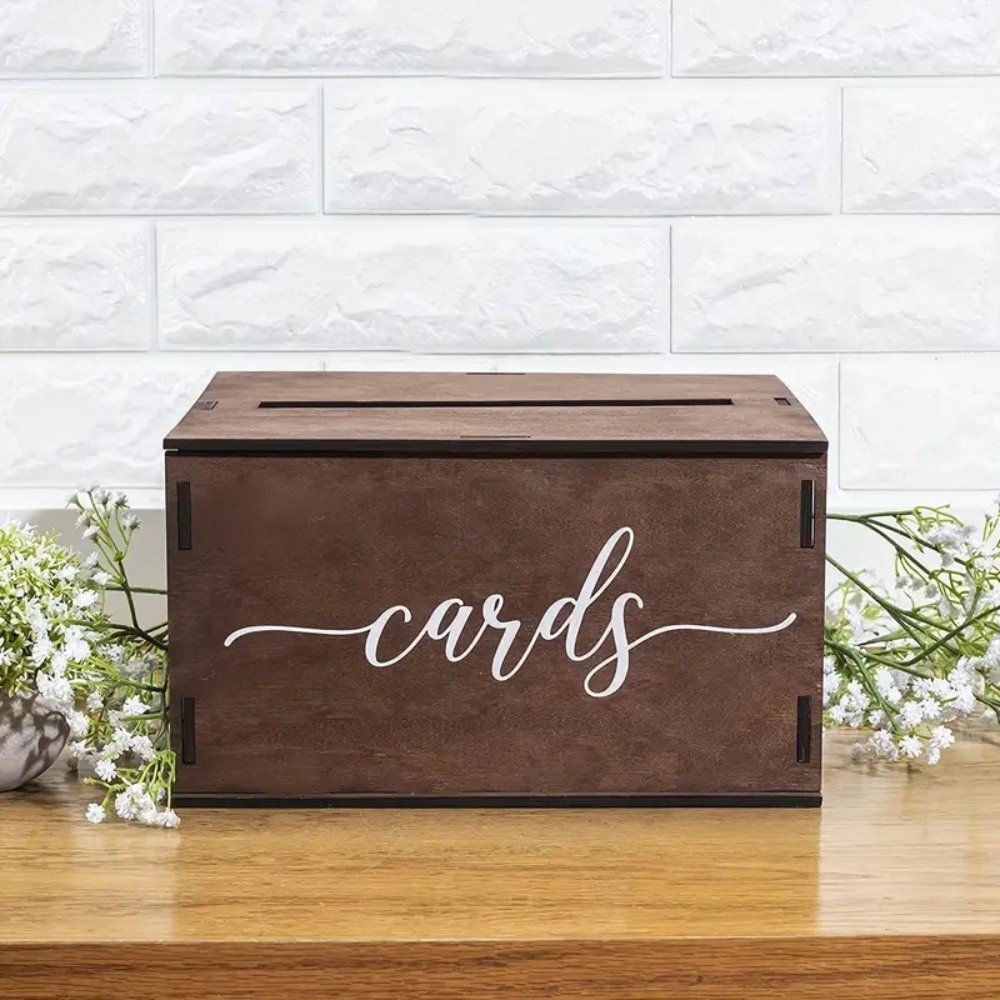 Wedding Card Box - 새로운 나무 웨딩 카드 상자(뚜껑 포함)