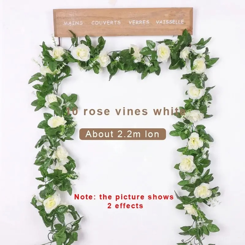 Wedding Arch Flower - 1개 2.2M 인조 흰색 꽃 가짜