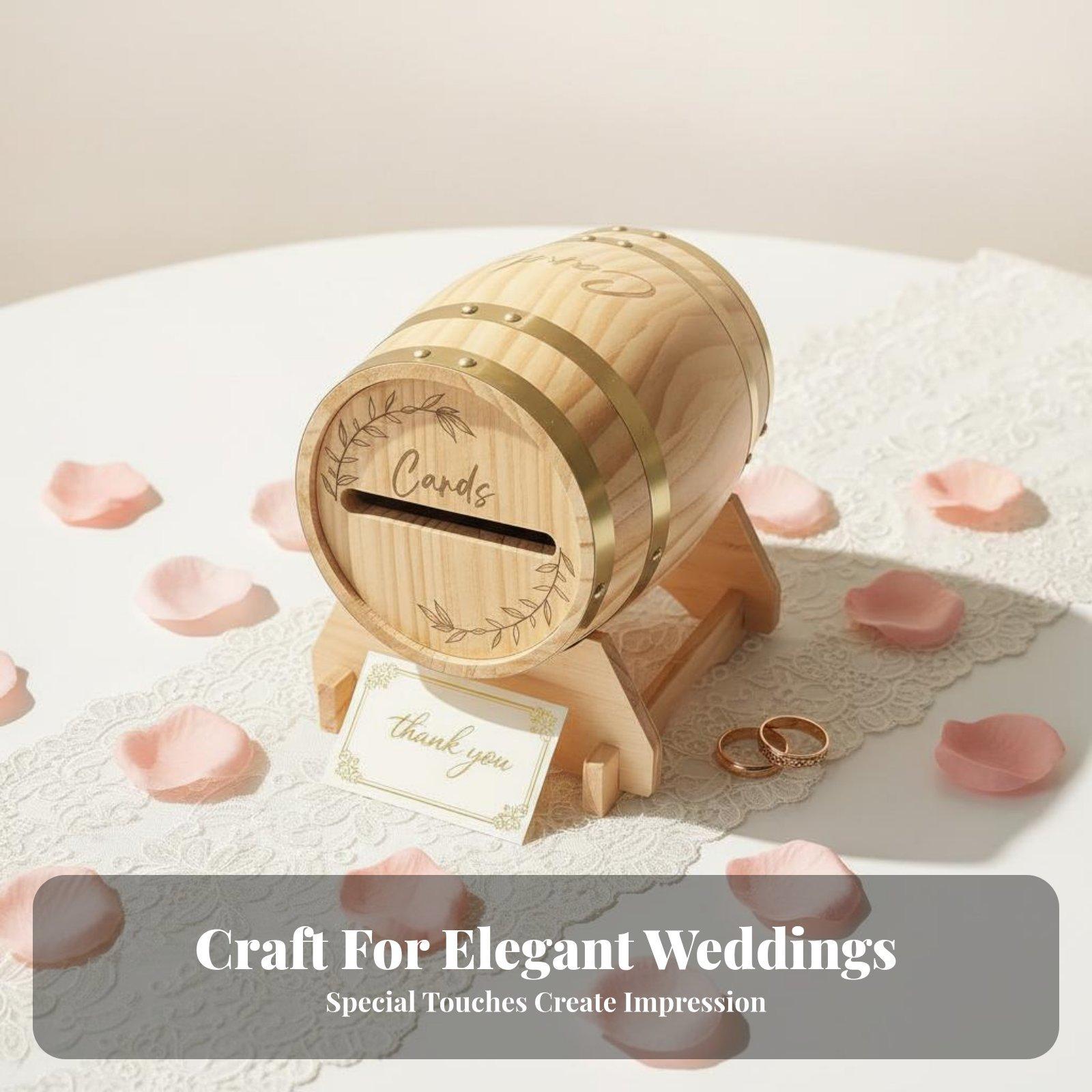 Wedding Card Box - 빈티지 스타일의 원목 카드 박스, 배럴형