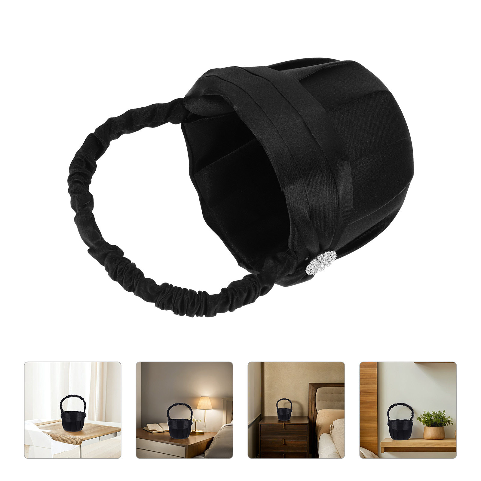 모던 블랙 라인스톤 웨딩 플라워 바스켓 신부 꽃잎 홀더 - Wedding Ceremony Supply 리뷰 및 가격