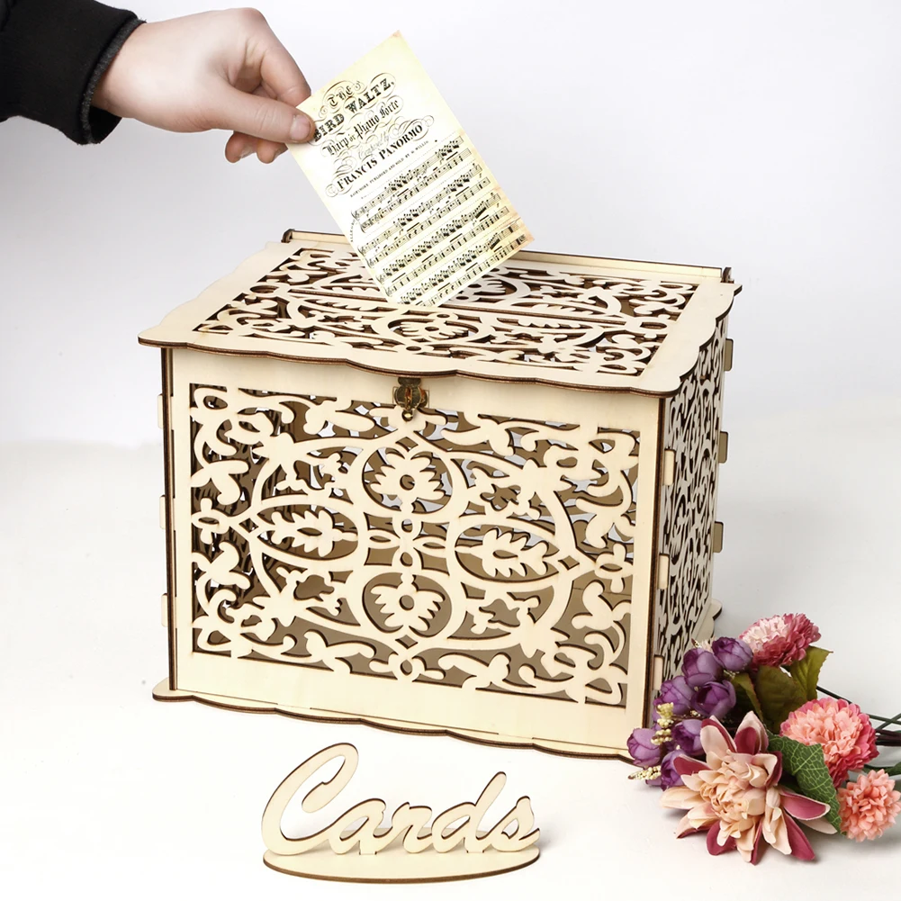 나무 웨딩 카드 상자 웨딩 장식 용품, DIY Mr & - Wedding Card Box 리뷰 및 가격