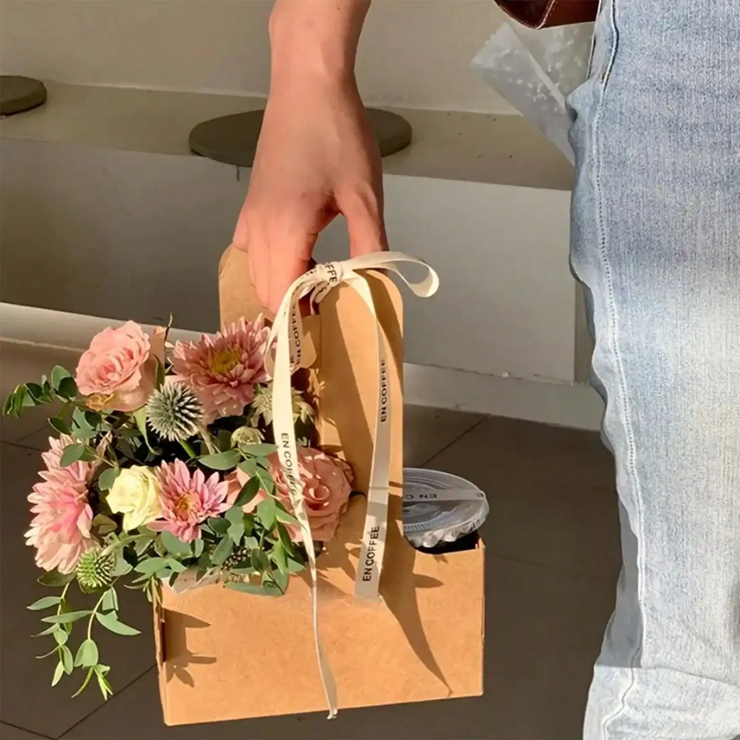 크래프트 종이 꽃 꽃다발 선물 가방 종이 재료, 꽃 포 - Wedding Fountain 리뷰 및 가격
