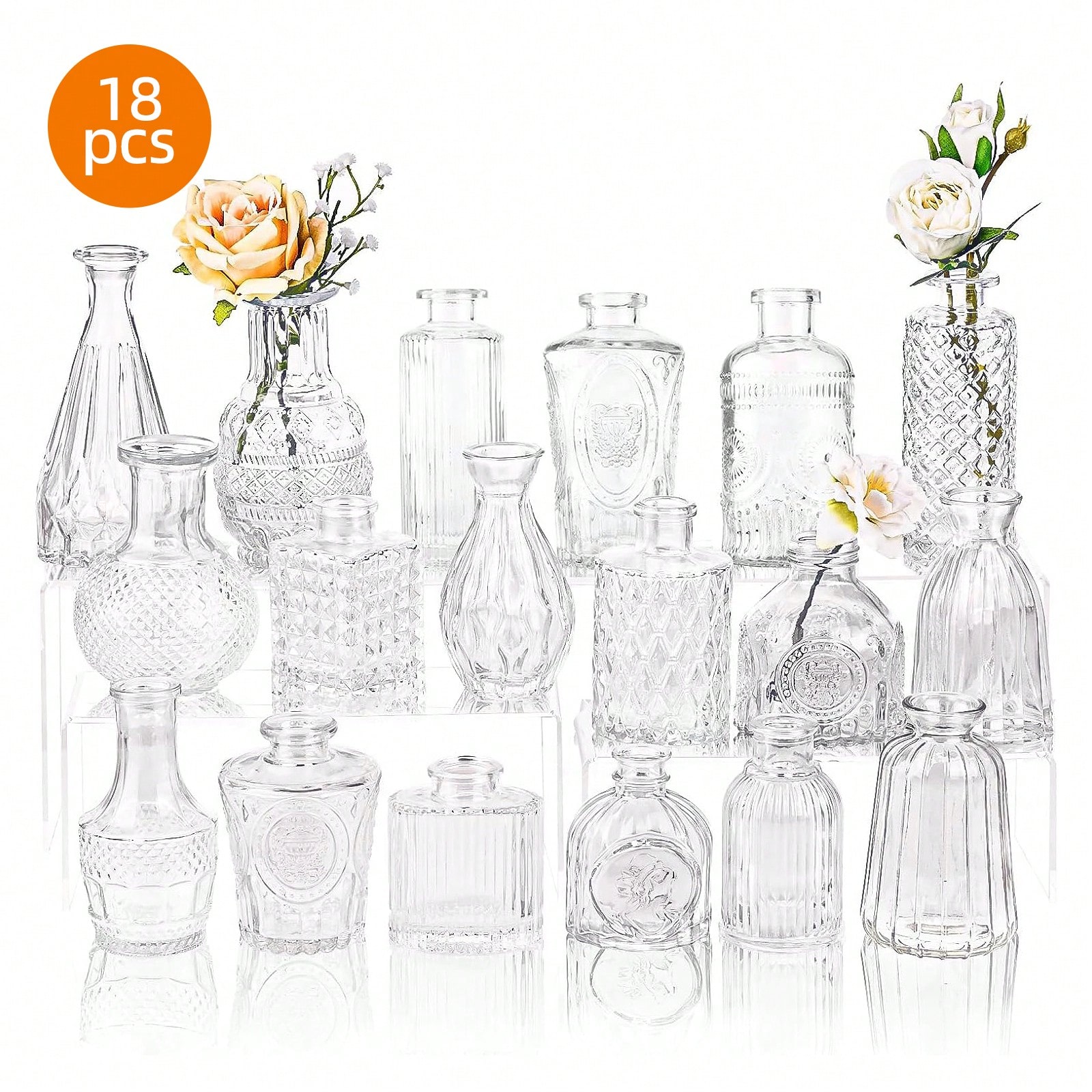 18/36개 유리 꽃병 세트, 센터피스용 소형 미니 꽃 - Wedding Supply Rentals 리뷰 및 가격