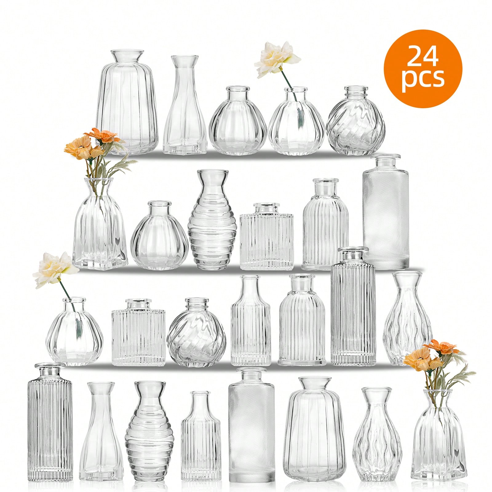 18/36개 유리 꽃병 세트, 센터피스용 소형 미니 꽃 - Wedding Supply Rentals 리뷰 및 가격