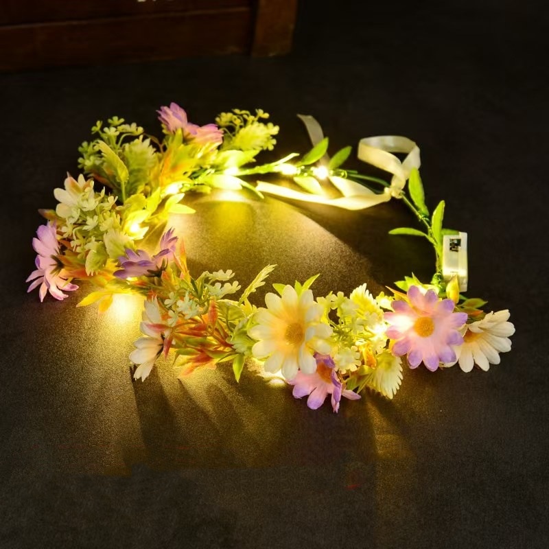 LED 조명 꽃 화관 머리띠 발광 꽃 화환 헤드피스 어 - Wedding Arch Flower 리뷰 및 가격