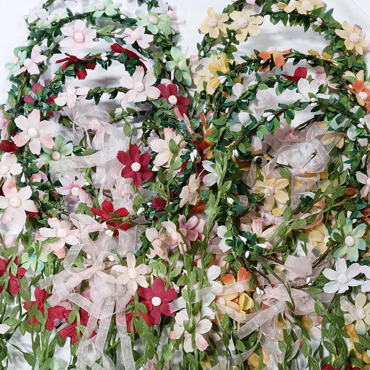 보헤미안 등나무 꽃 덩굴 크라운 머리띠 신부 웨딩 헤어 - Wedding Arch Flower 리뷰 및 가격