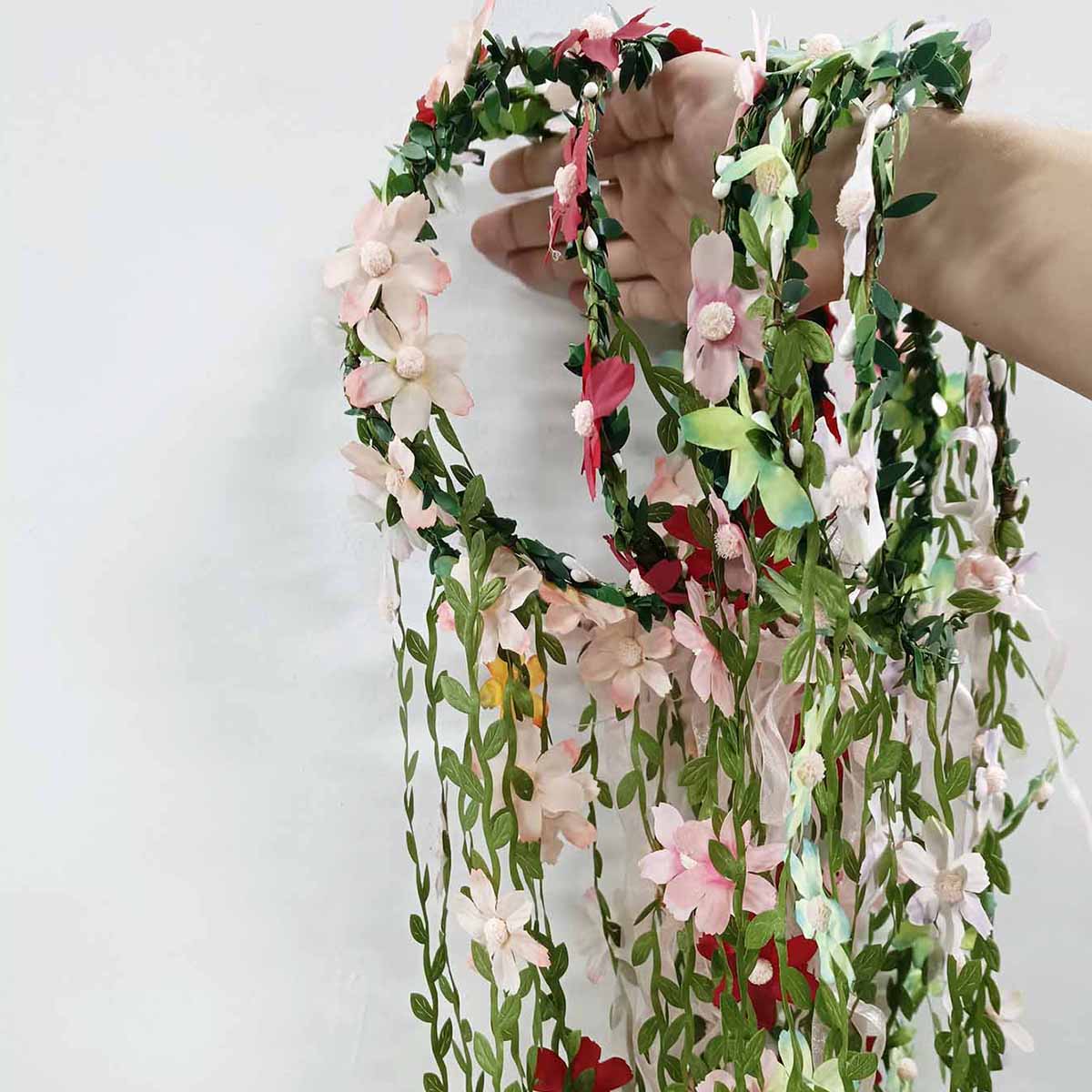 보헤미안 등나무 꽃 덩굴 크라운 머리띠 신부 웨딩 헤어 - Wedding Arch Flower 리뷰 및 가격