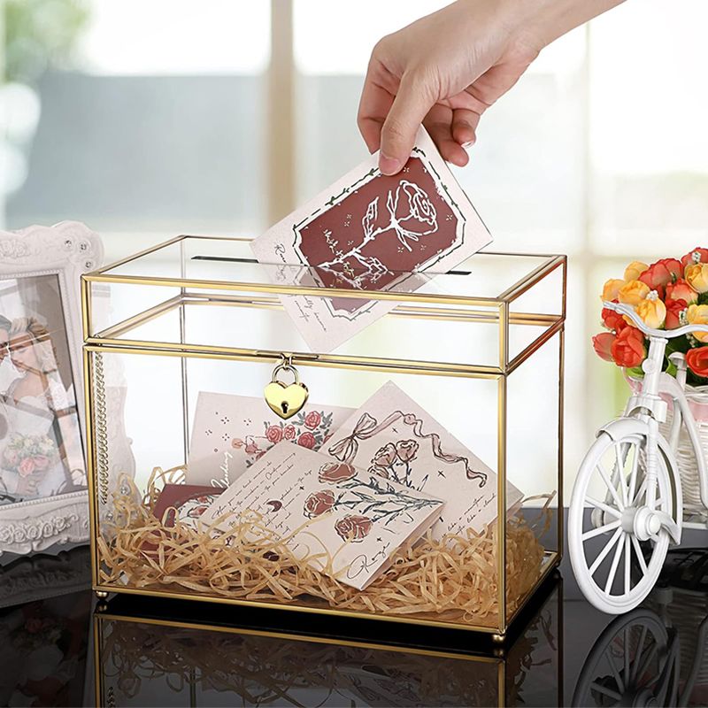 북유럽 스타일 웨딩 카드 박스 골드 글라스 소원함 생일 - Wedding Card Box 리뷰 및 가격