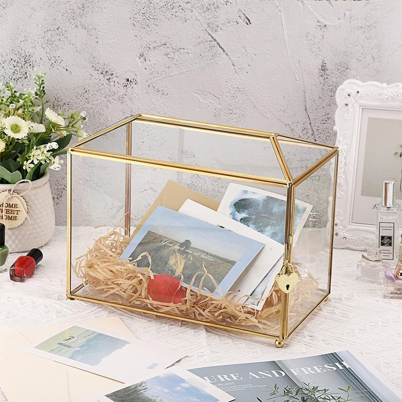 북유럽 스타일 웨딩 카드 박스 골드 글라스 소원함 생일 - Wedding Card Box 리뷰 및 가격