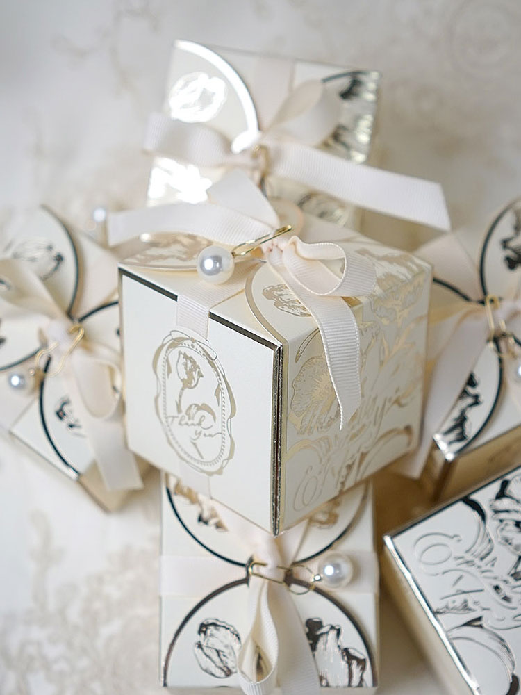 리본이 달린 사각 종이 선물 상자, 결혼식 호의 상자, - Wedding Favor Box 리뷰 및 가격