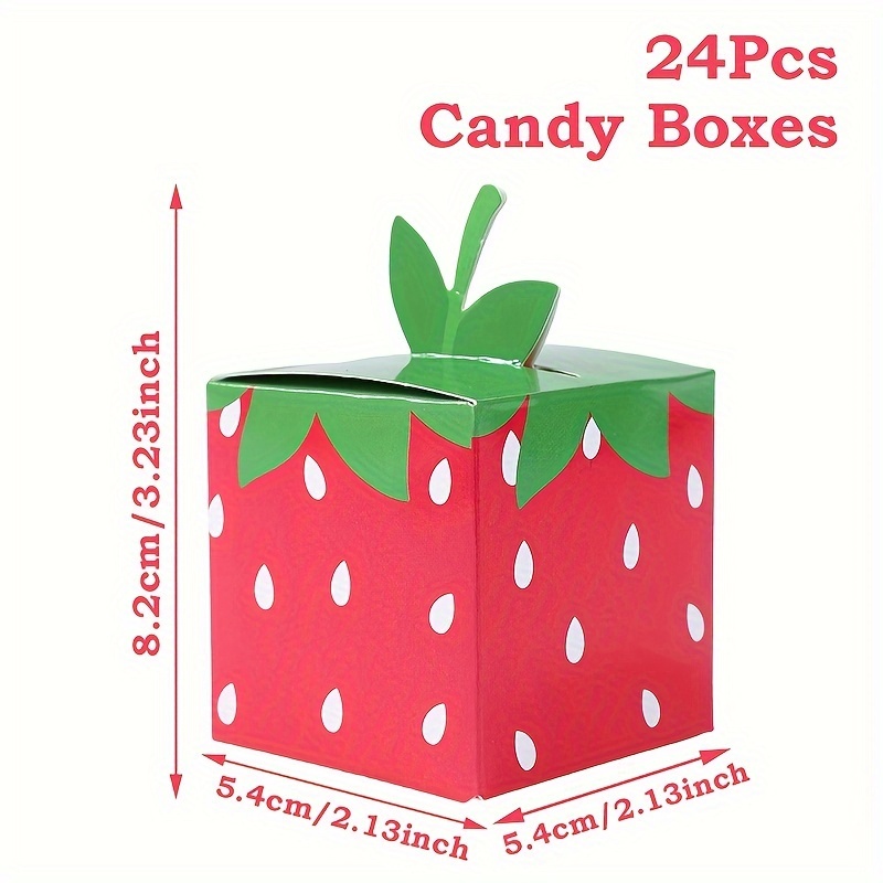12/24PCS 달콤한 과일 딸기 테마 종이 쿠키 사탕 - Wedding Favor Box 리뷰 및 가격