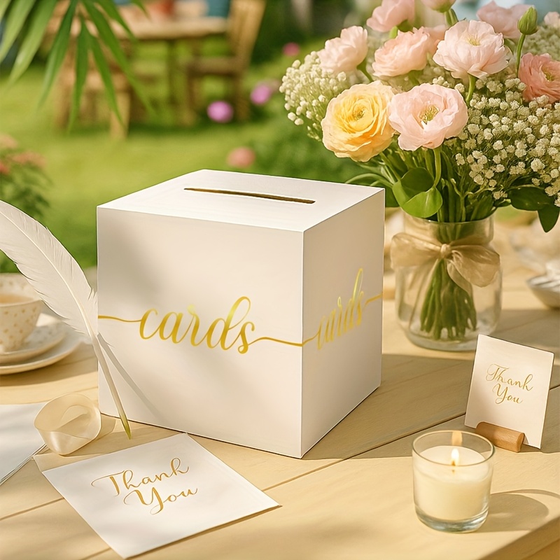 4개입 화이트 웨딩 카드 금박 디자인 박스 포함 10장 - Wedding Card Box 리뷰 및 가격